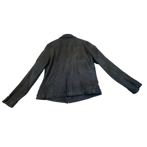 Levi’s Capital Mens Brown Leather Jacket With Pockets & Checkered Lining Sz Larg - Picture 2 of 12